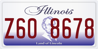 IL license plate Z608678