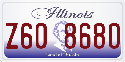 IL license plate Z608680