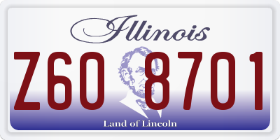 IL license plate Z608701