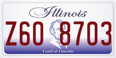 IL license plate Z608703