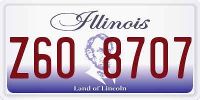 IL license plate Z608707
