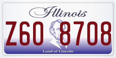 IL license plate Z608708