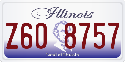 IL license plate Z608757