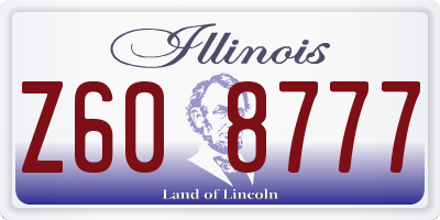 IL license plate Z608777