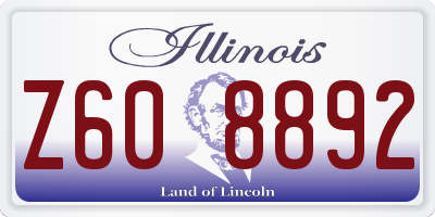 IL license plate Z608892