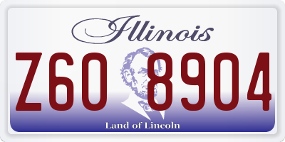 IL license plate Z608904