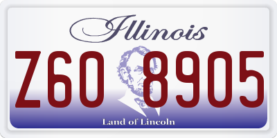 IL license plate Z608905