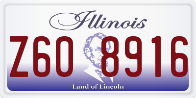 IL license plate Z608916
