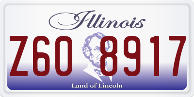IL license plate Z608917
