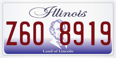 IL license plate Z608919