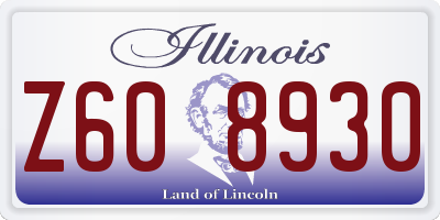 IL license plate Z608930