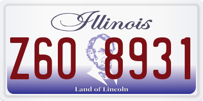 IL license plate Z608931