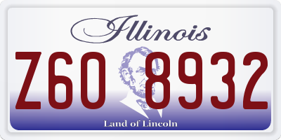 IL license plate Z608932