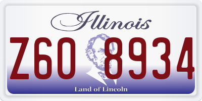 IL license plate Z608934