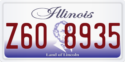 IL license plate Z608935