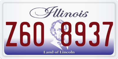 IL license plate Z608937