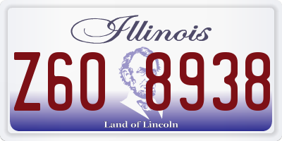 IL license plate Z608938