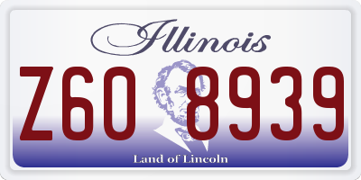 IL license plate Z608939