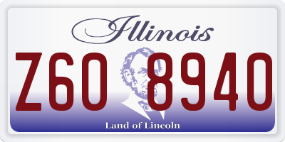 IL license plate Z608940