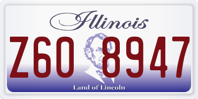 IL license plate Z608947