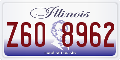 IL license plate Z608962
