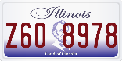 IL license plate Z608978