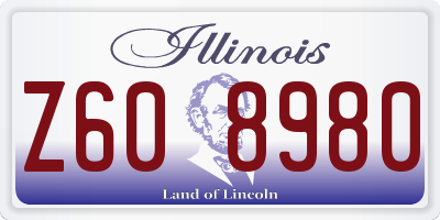 IL license plate Z608980
