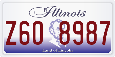 IL license plate Z608987
