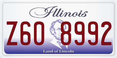 IL license plate Z608992