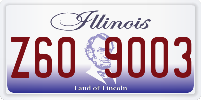 IL license plate Z609003