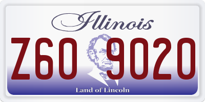 IL license plate Z609020