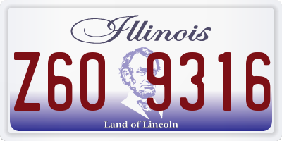 IL license plate Z609316