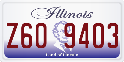 IL license plate Z609403