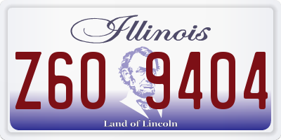 IL license plate Z609404