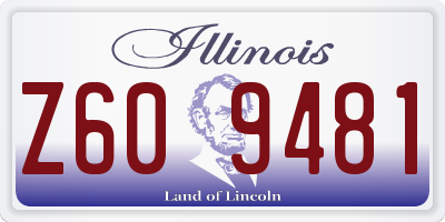 IL license plate Z609481