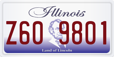 IL license plate Z609801
