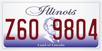 IL license plate Z609804