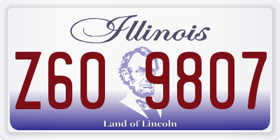 IL license plate Z609807