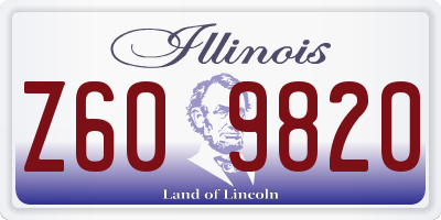 IL license plate Z609820