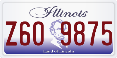 IL license plate Z609875