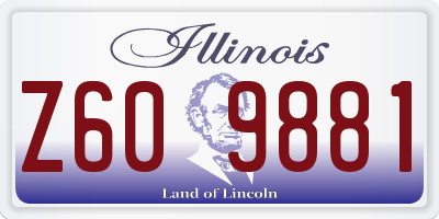 IL license plate Z609881