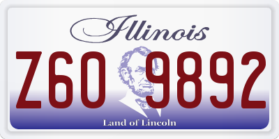 IL license plate Z609892