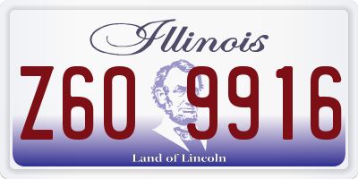 IL license plate Z609916