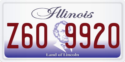 IL license plate Z609920