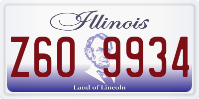 IL license plate Z609934