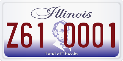 IL license plate Z610001