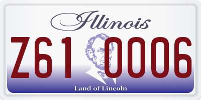 IL license plate Z610006