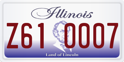 IL license plate Z610007