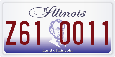 IL license plate Z610011