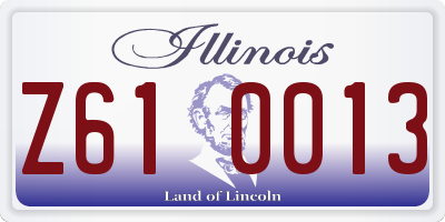 IL license plate Z610013
